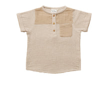 City Mouse Pocket Henley Tee - Sesame Stripe