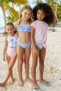 Snapper Rock Blue and White Stripe Bandeau Bikini - Bloom Kids Collection - Snapper Rock