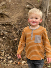 Me & Henry Linden Henley - Mustard Stripe