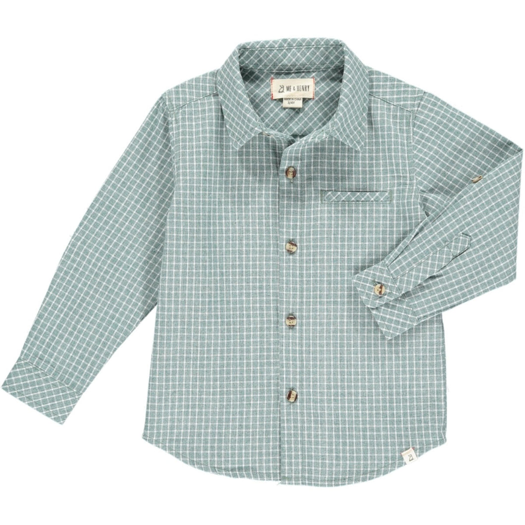 Me & Henry Atwood Woven Shirt - Sage Grid