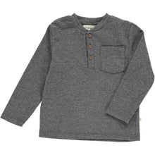 Me & Henry Benji Ribbed Henley - Heathered Charcoal