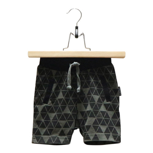 Lucky No.7 Army Green Geo Short - Bloom Kids Collection - Luck No.7
