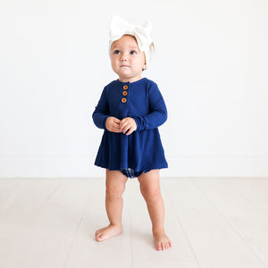 Posh Peanut Long Sleeve Henley Peplum Top & Bloomer Set - Owen