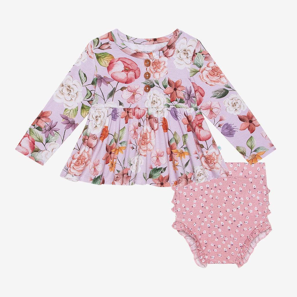 Posh Peanut Long Sleeve Henley Peplum Top & Bloomer Set - Pari – Bloom Kids  Collection