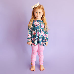 Posh Peanut Long Sleeve Basic Peplum Top & Legging Set - Keisha
