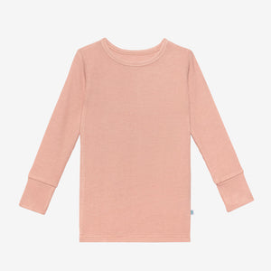 Posh Peanut Long Sleeve Basic Pajama - Desert Rose Waffle