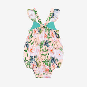 Posh Peanut Henley Ruffled Capsleeve Bubble Romper - Harper