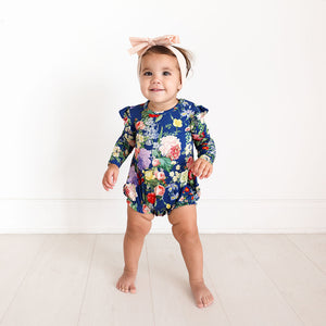 Posh Peanut Long Sleeve Ruffled Bubble Romper - Carmen