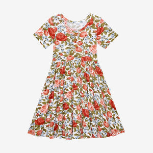 Posh Peanut Short Sleeve Henley Twirl Dress - Alma