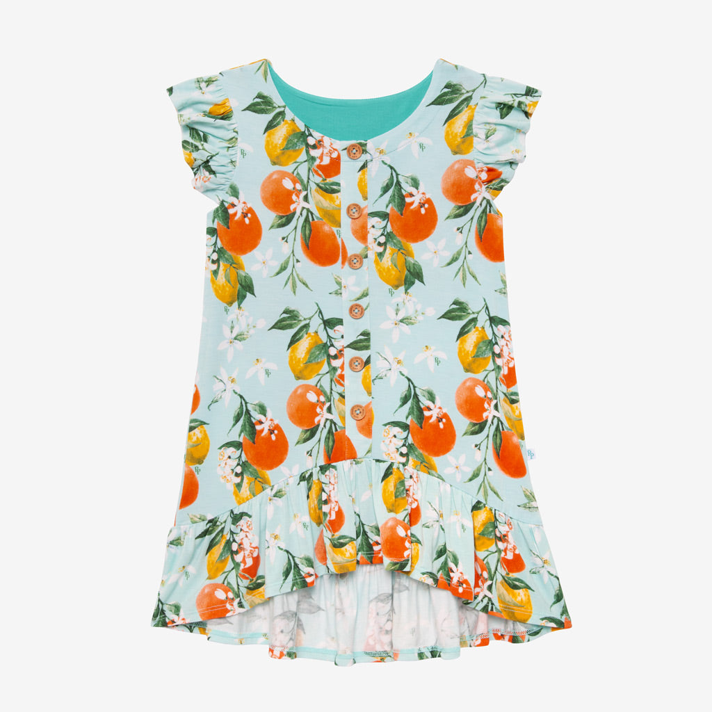 Posh Peanut Mirabella Ruffled Capsleeve Henley Twirl Dress - 8Y Posh Peanut Mirabella Ruffled Capsleeve Henley Twirl Dress - 8Y
