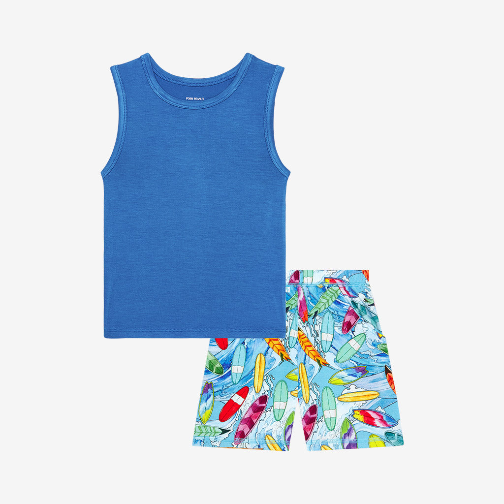 Posh Peanut Tank Top & Short Set - Wave