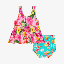Posh Peanut V-Neck Tank Top Peplum & Bloomer Set - Malana