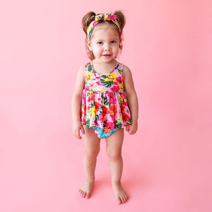 Posh Peanut V-Neck Tank Top Peplum & Bloomer Set - Malana