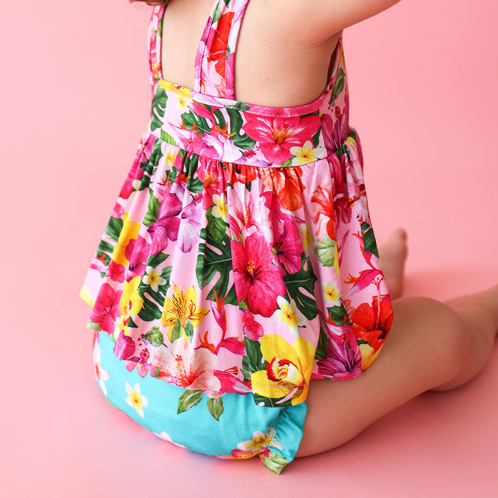 Posh Peanut V-Neck Tank Top Peplum & Bloomer Set - Malana