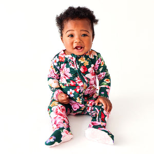 Posh Peanut Footie Ruffled Zippered One Piece - Arsine