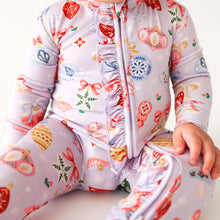 Posh Peanut Footie Ruffled Zippered One Piece - Holly