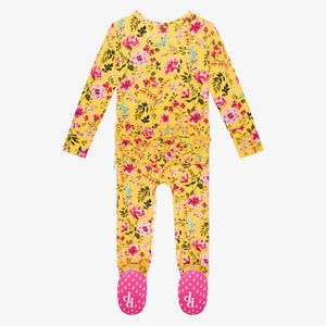 Posh Peanut Footie Ruffled Zippered One Piece - Kina