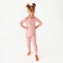 Posh Peanut Long Sleeve Basic Pajama - Fall Rose Waffle