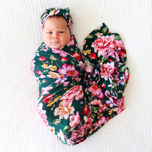 Posh Peanut Infant Swaddle and Headwrap Set - Arsine