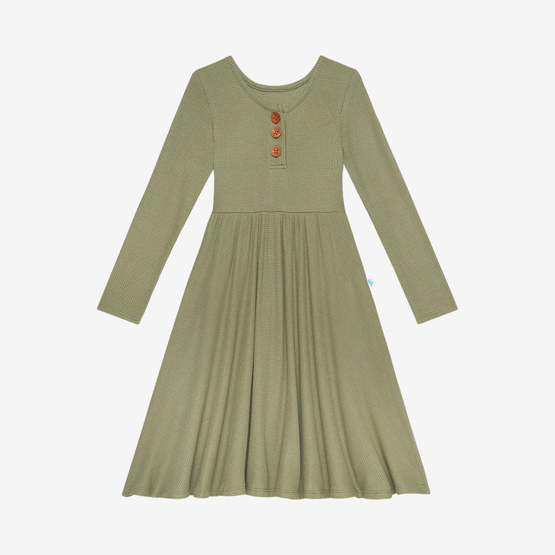 Posh Peanut Long Sleeve Henley Twirl Dress