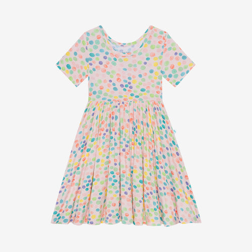 Posh Peanut Short Sleeve Basic Twirl Dress - Estelle