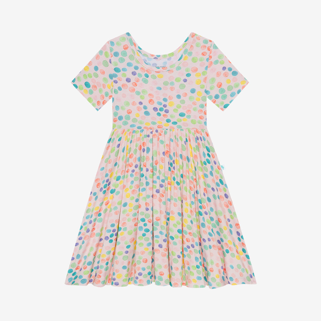 Posh Peanut Short Sleeve Basic Twirl Dress - Estelle