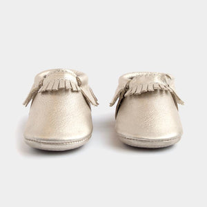 Freshly Picked Mini Sole Platinum Moccasins - Bloom Kids Collection - Freshly Picked