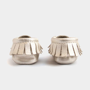 Freshly Picked Mini Sole Platinum Moccasins - Bloom Kids Collection - Freshly Picked