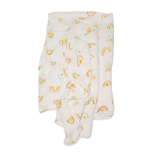 Loulou Lollipop Muslin Swaddle - Pastel Rainbow