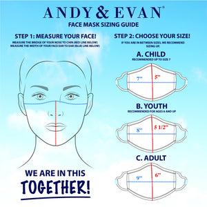 Andy & Evan 8 Pack Face Masks - 3 Layer with Filter Pocket - Assorted Family Pack - Shark/Butterfly