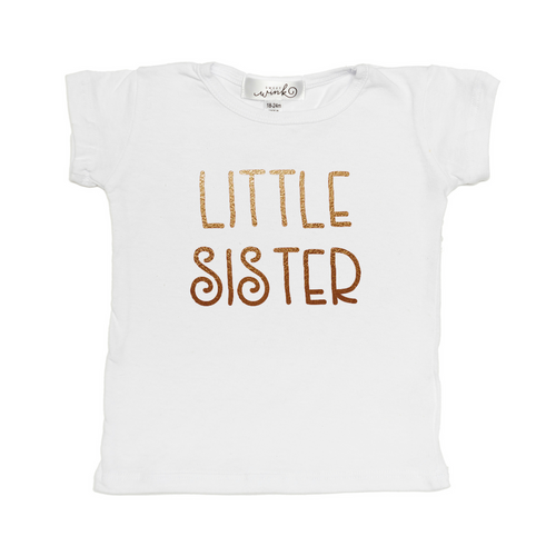 Sweet Wink Little Sister Tee - White - Bloom Kids Collection - Sweet Wink