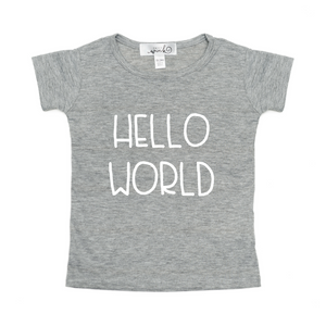 Sweet Wink Hello World Tee - Grey - Bloom Kids Collection - Sweet Wink