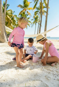 Snapper Rock Red and White Stripe One Shoulder Frill Swimsuit - Bloom Kids Collection - Snapper Rock