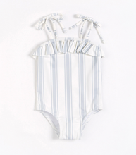 Petit Lem Baltic Stripes Ruffle-trimmed Swimsuit