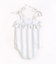 Petit Lem Baltic Stripes Ruffle-trimmed Swimsuit