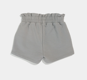 Miles the Label Cement Grey Girl's Paperbag Waist Shorts - Medium Grey