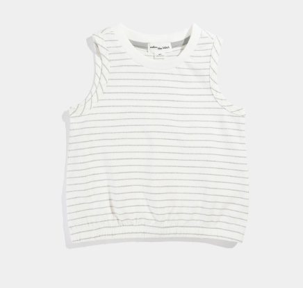 GEOFFREY B.SMALL／sleeveless shirt(stripe Miles the Label Light Grey Yarn-Dye Stripe Girl's Sleeveless