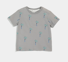 Miles the Label Palm Trees on Cement Grey Baby T-Shirt - Medium Grey