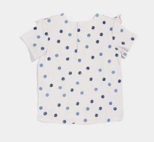 Miles the Label Polka Dots Print on Lavender Baby Girl's Ruffled Top