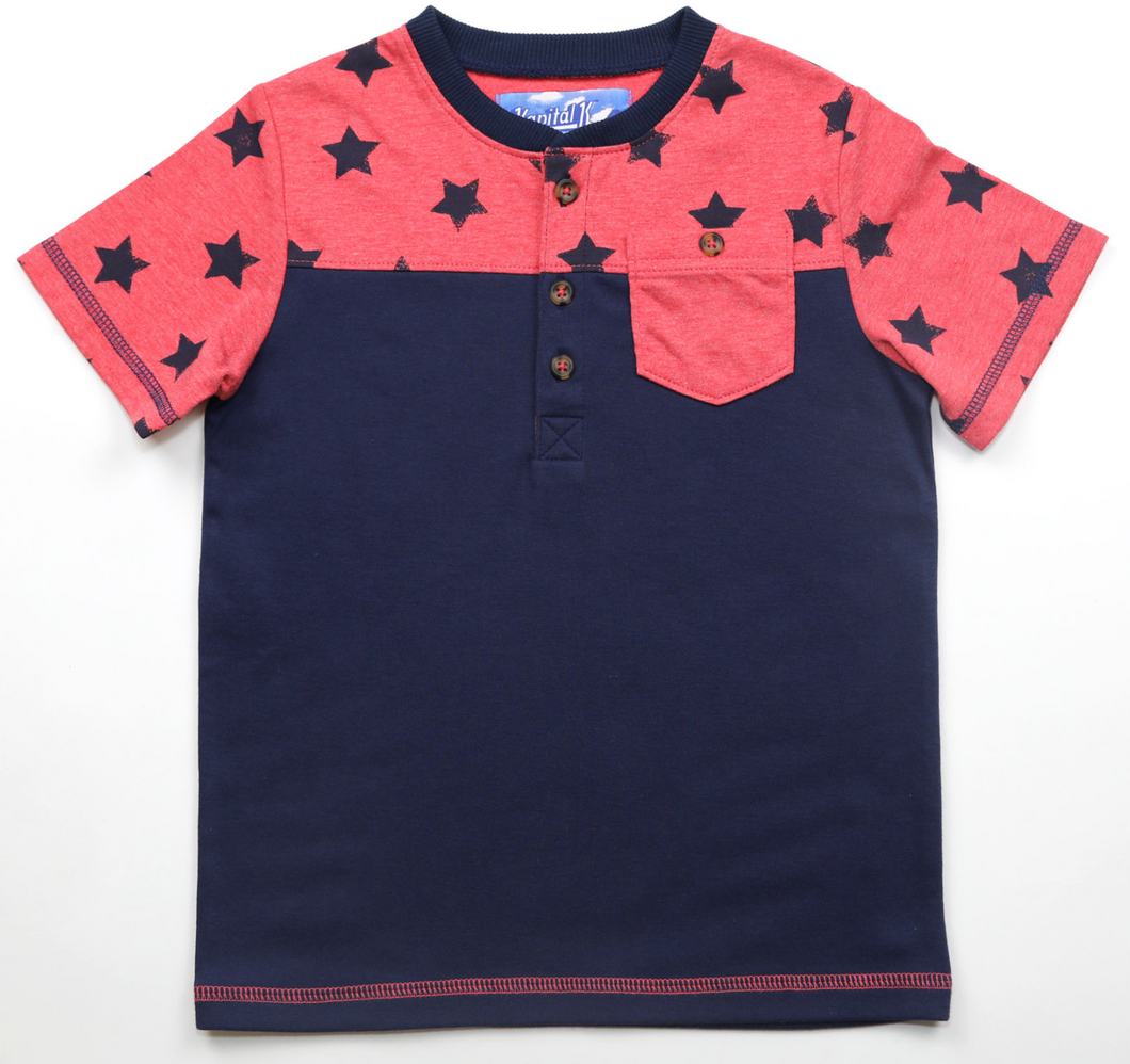 Kapital K Color Block Pocket Tee - Stars - Bloom Kids Collection - Kapital K