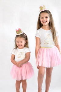 Sweet Wink Little Sister Tee - White - Bloom Kids Collection - Sweet Wink