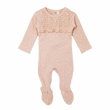 Lovedbaby Smocked Footie - Rosewater Dots