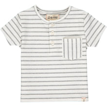 Me & Henry Dodger Henley - Grey White Ribbed Stripe