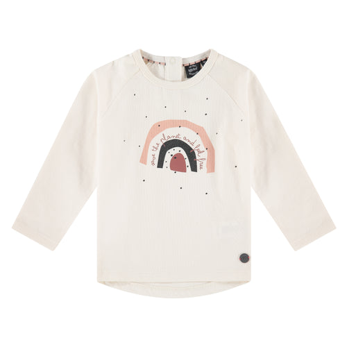 Babyface Girls Long Sleeve Rainbow Top - Ivory
