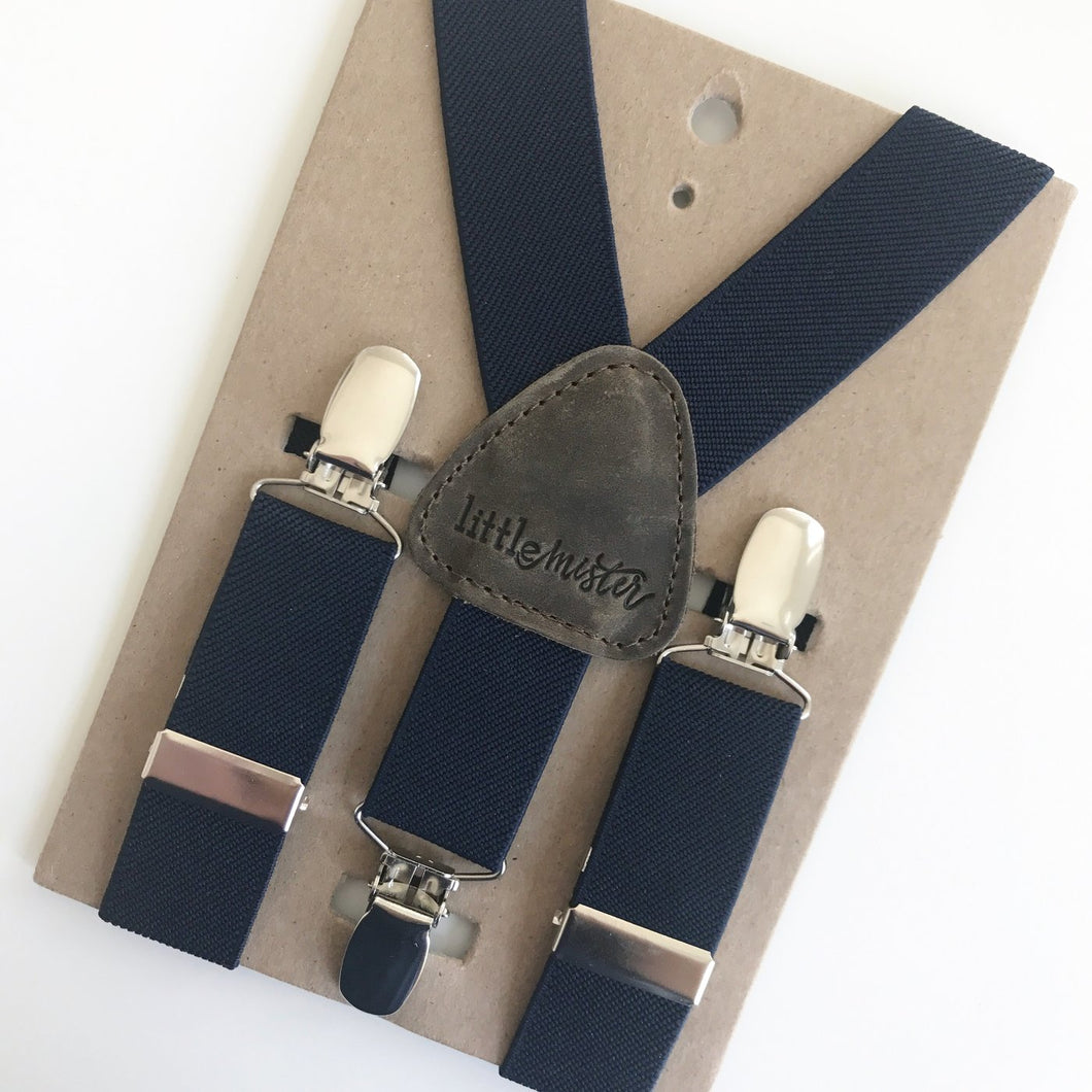 Little Mister Suspenders - Navy - Bloom Kids Collection - Little Mister